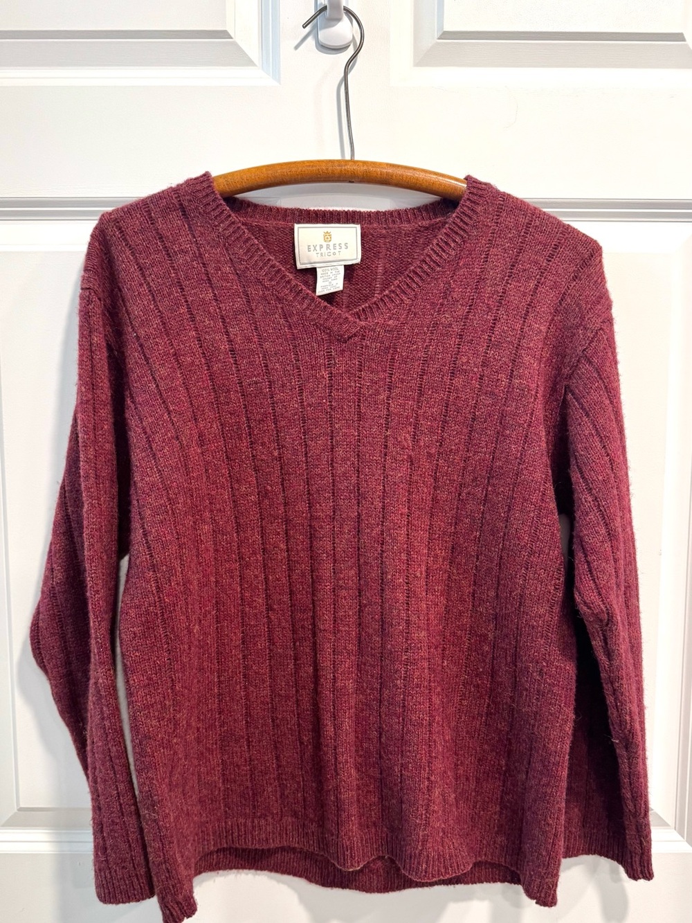 Vintage Express Tricot V-neck long-sleeve sweater